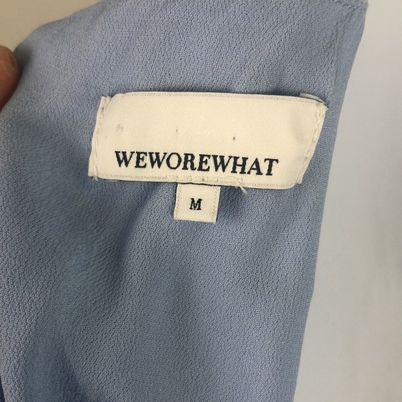 WeWoreWhat Ronnie in Clouds Powder Blue Ruched Lined Revolve Bodycon Mini Dress - Picture 15 of 16